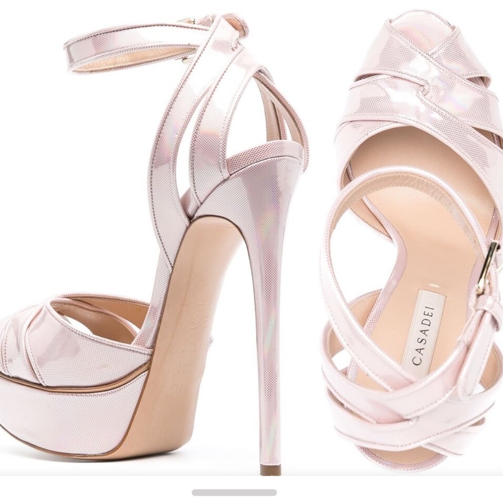 Casadei Flora Platform Sandals Size 38 - Picture 3 of 9